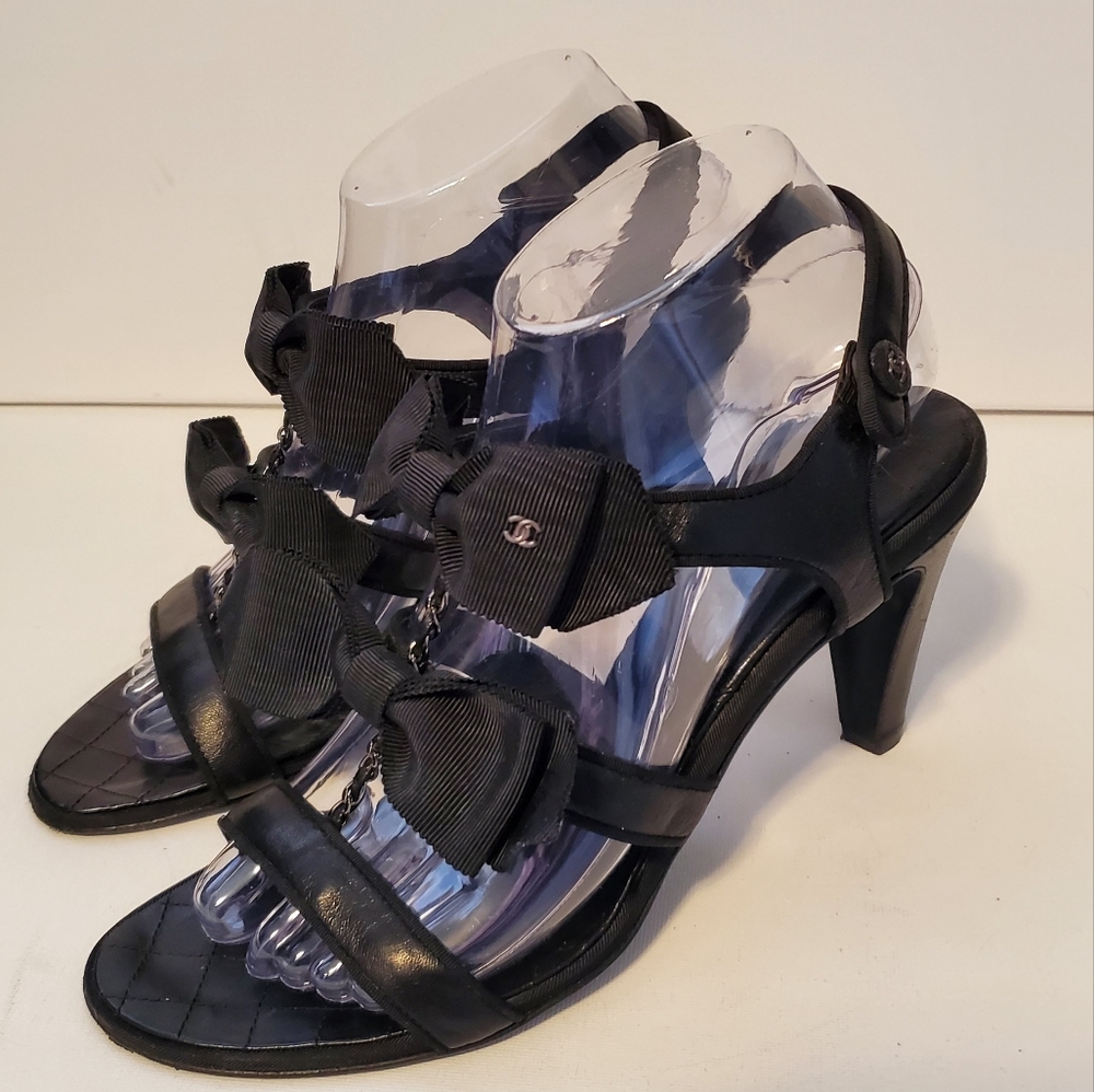 Authentic Chanel 2007 interlocking CC Slingback Sandals - size EU38.5/US 8 - Picture 5 of 12